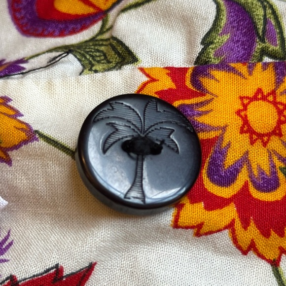 Hearts of Palm Black Embroidered Jacket Tropical Floral Boho Button Up Cotton 14 - Picture 7 of 16